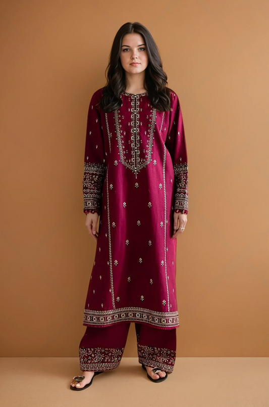 Roohi 2pcs - Embroidered Dress