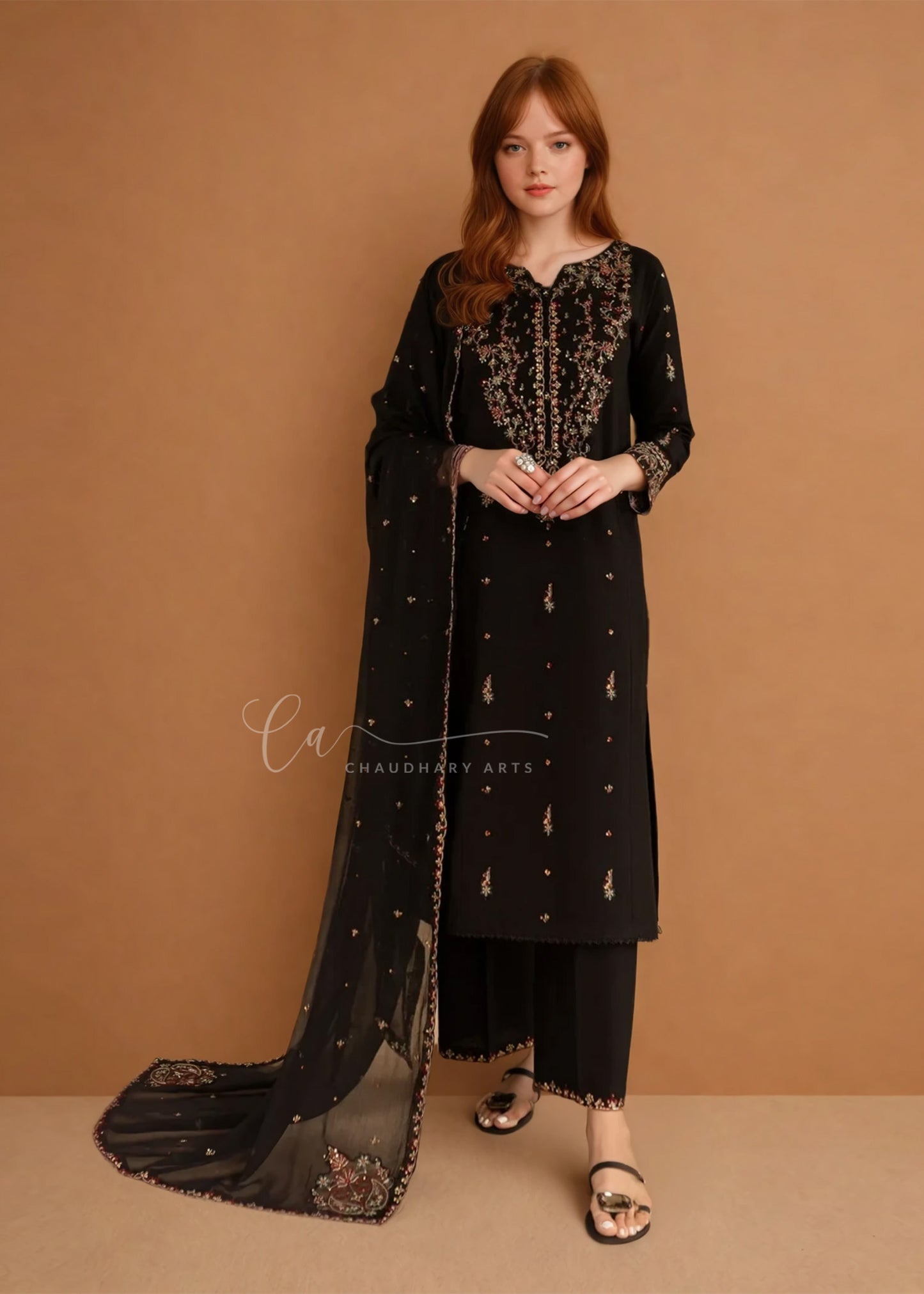 Parsa 3pcs - Cotton Lawn Embroidered