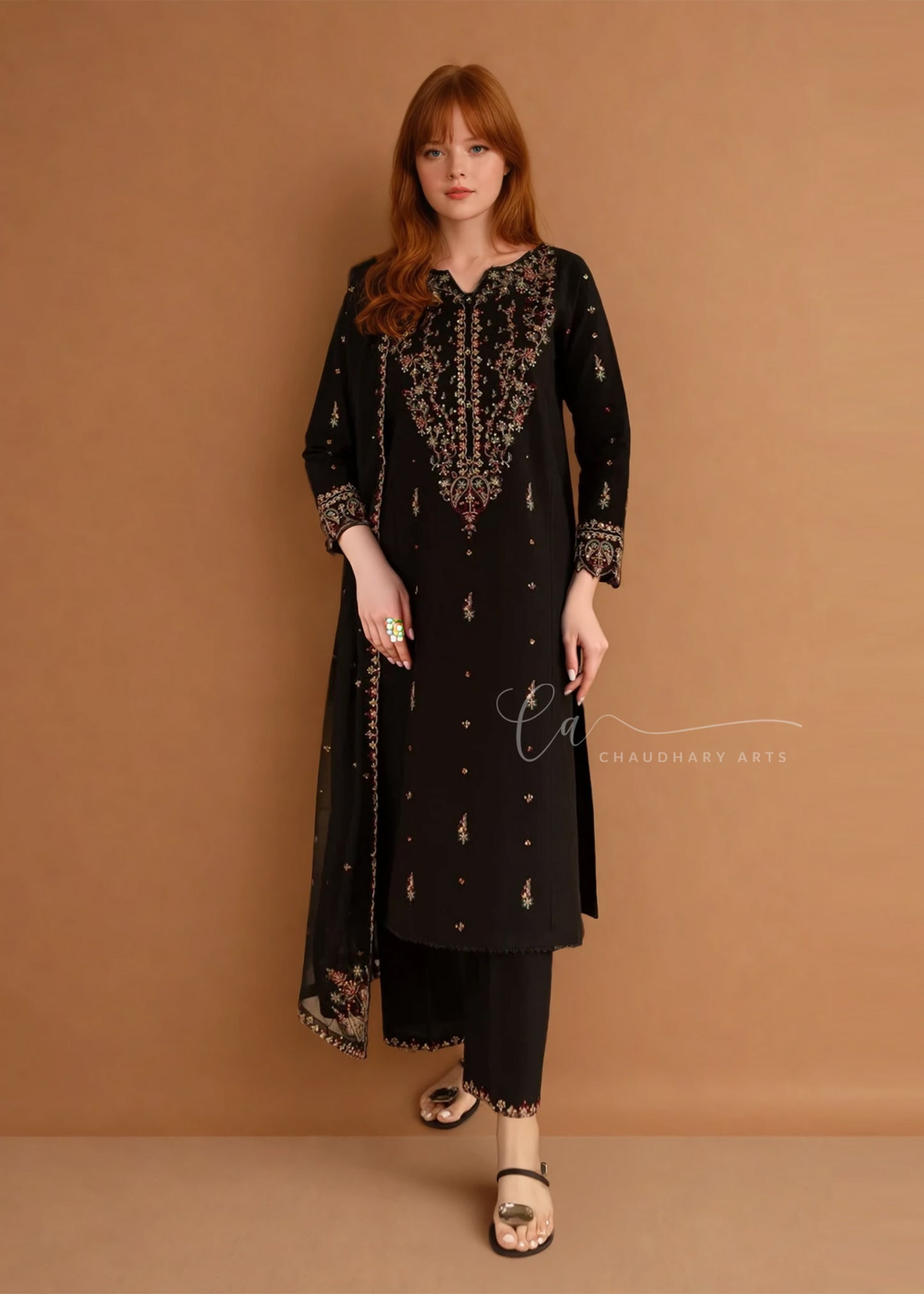 Parsa 3pcs - Cotton Lawn Embroidered