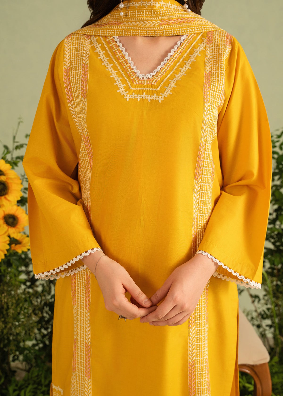 Lime Embroidered - 3pc