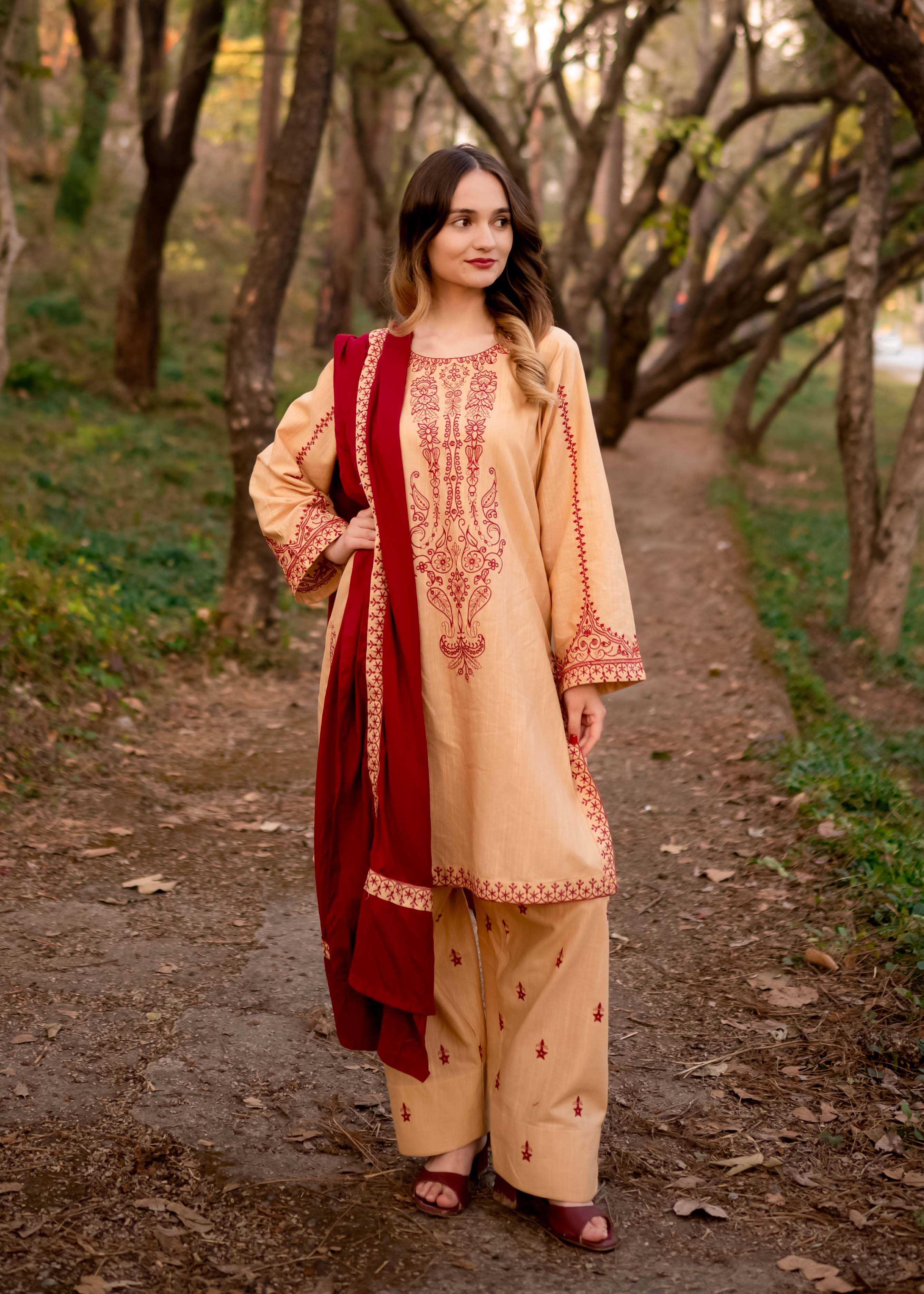 Heer Embroidered 3pc