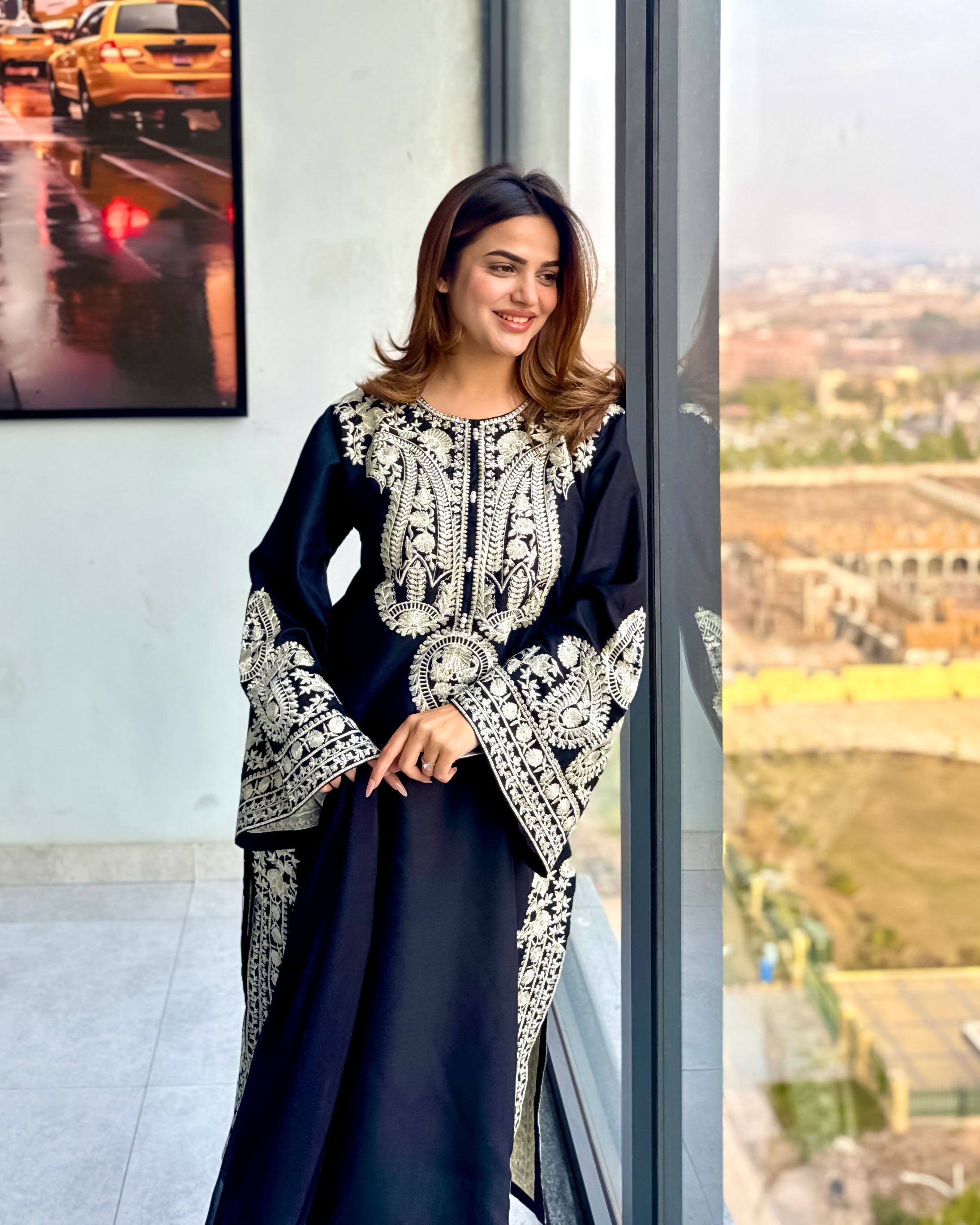 Aafreen Embroidered 3pc - Black