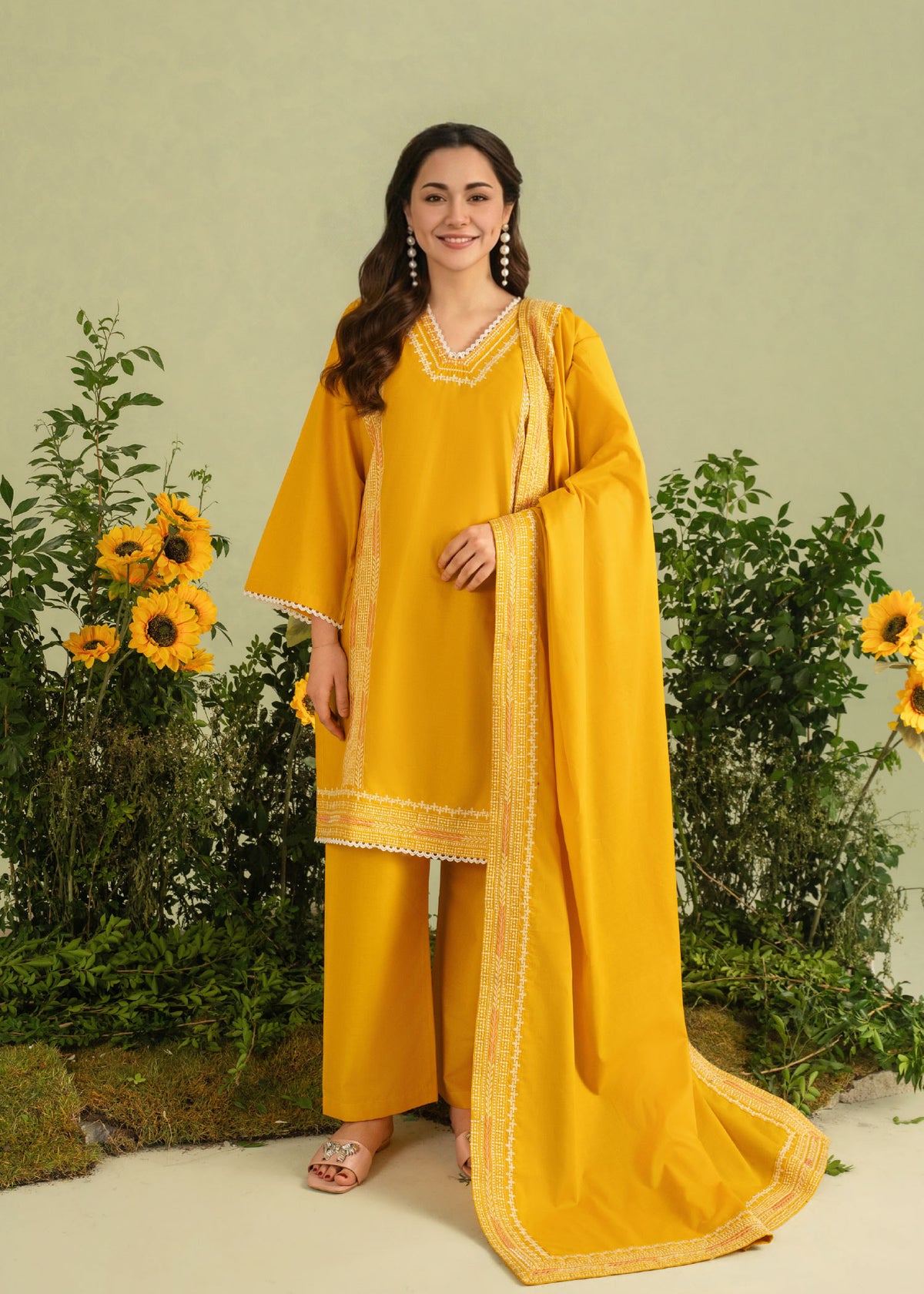 Lime Embroidered - 3pc