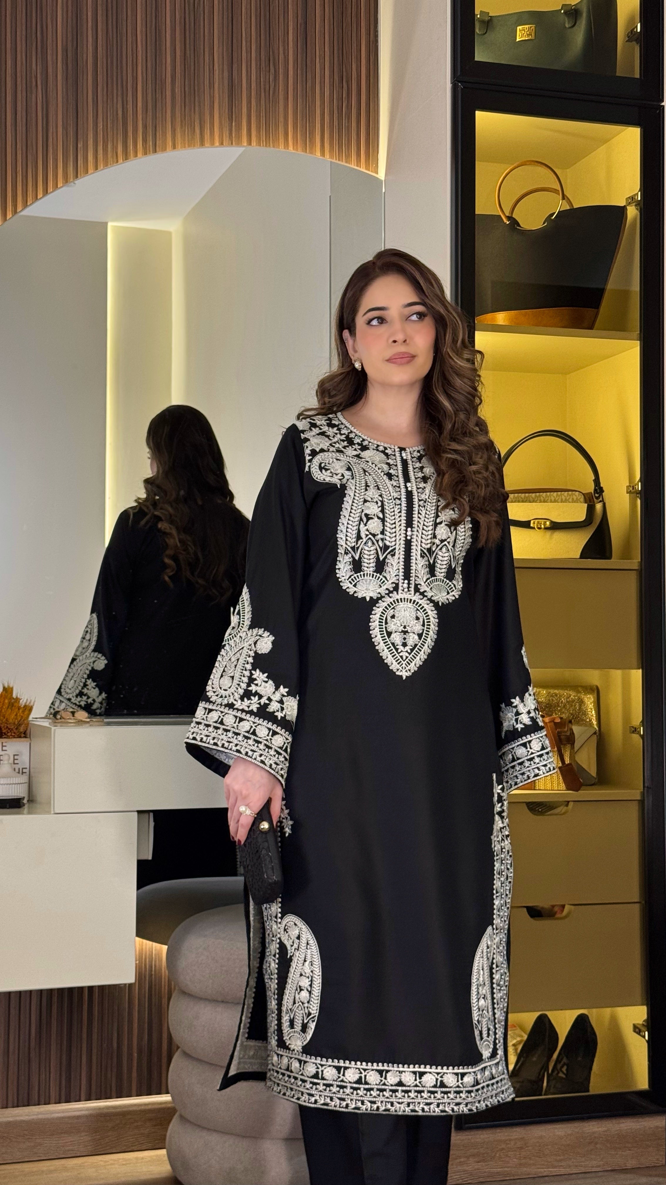 Aafreen Embroidered 3pc - Black