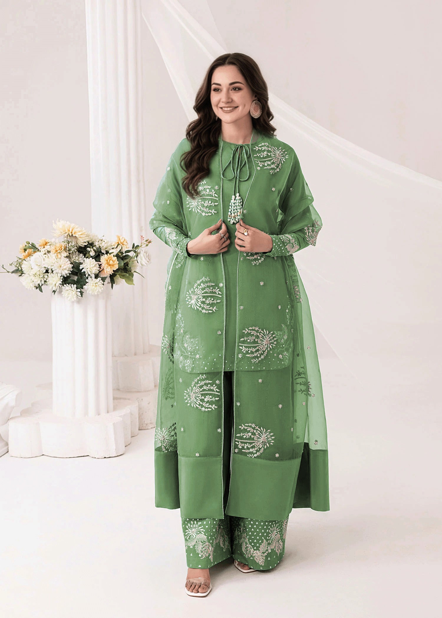 Embrose Embroidered - 3pc - Jade Green