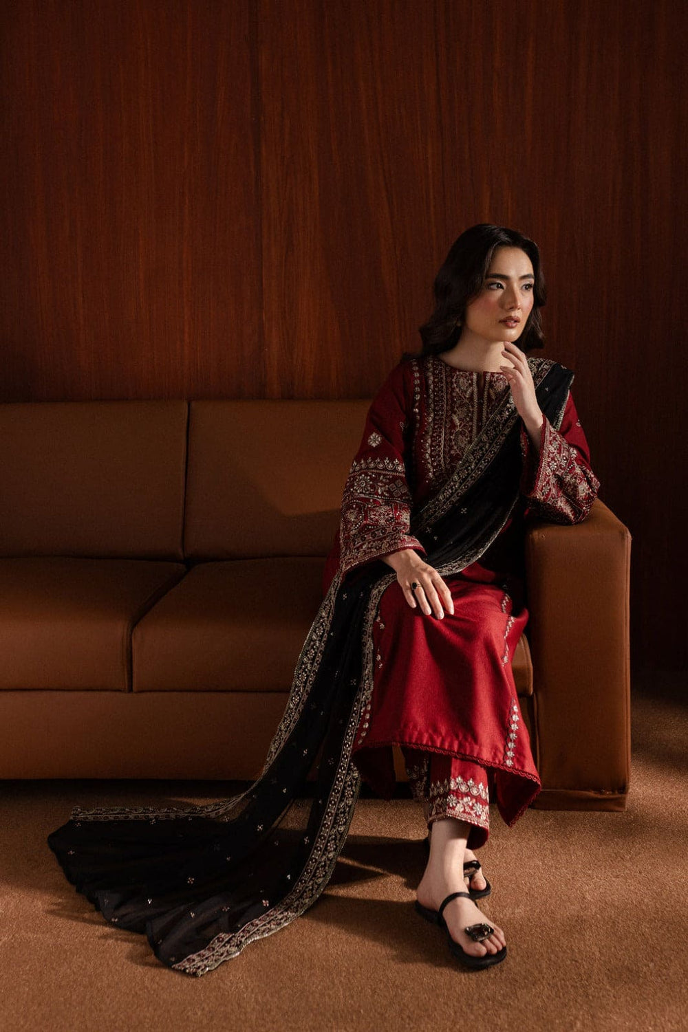 Lal pari Embroidered - 3 pieces