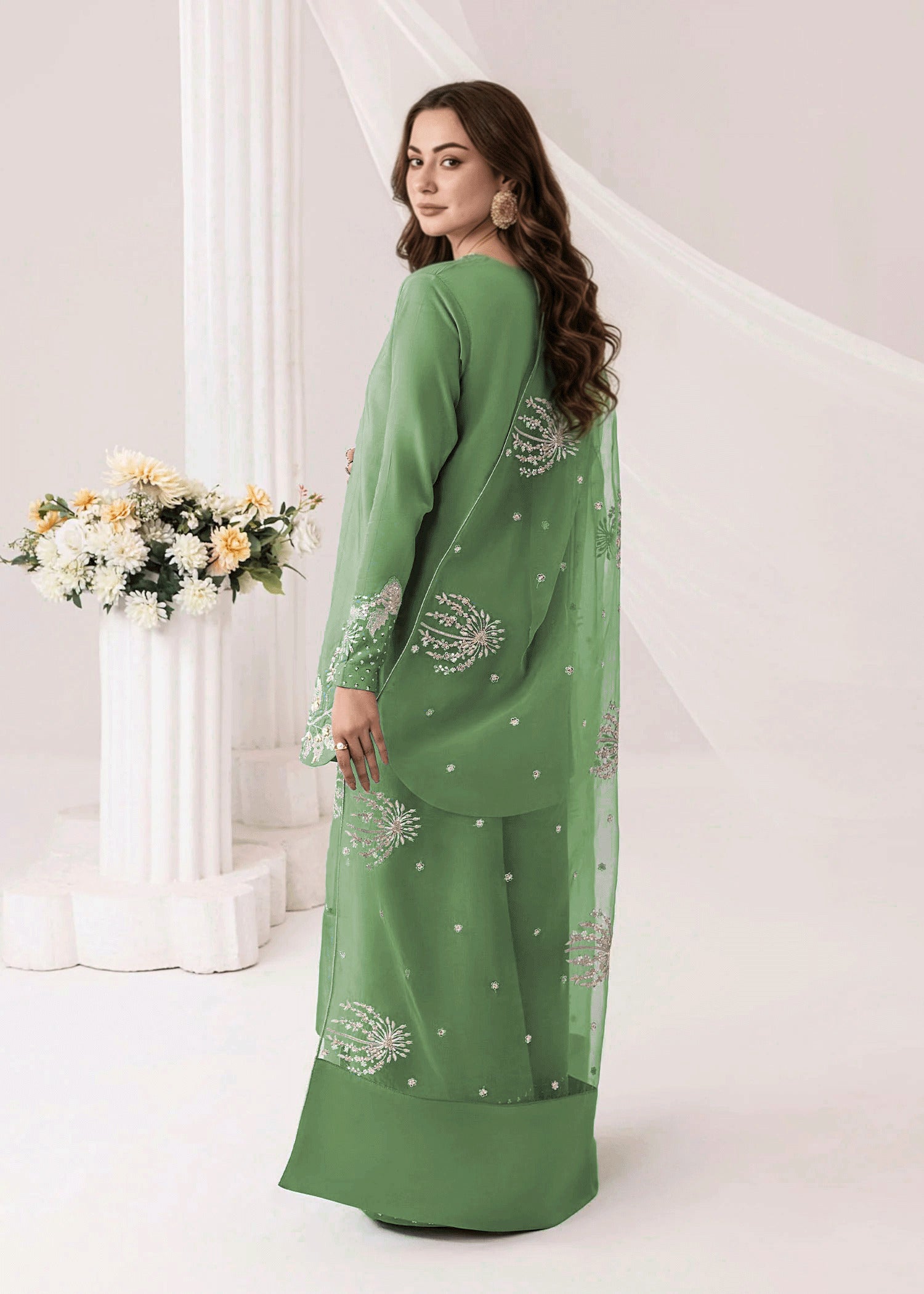 Embrose Embroidered - 3pc - Jade Green
