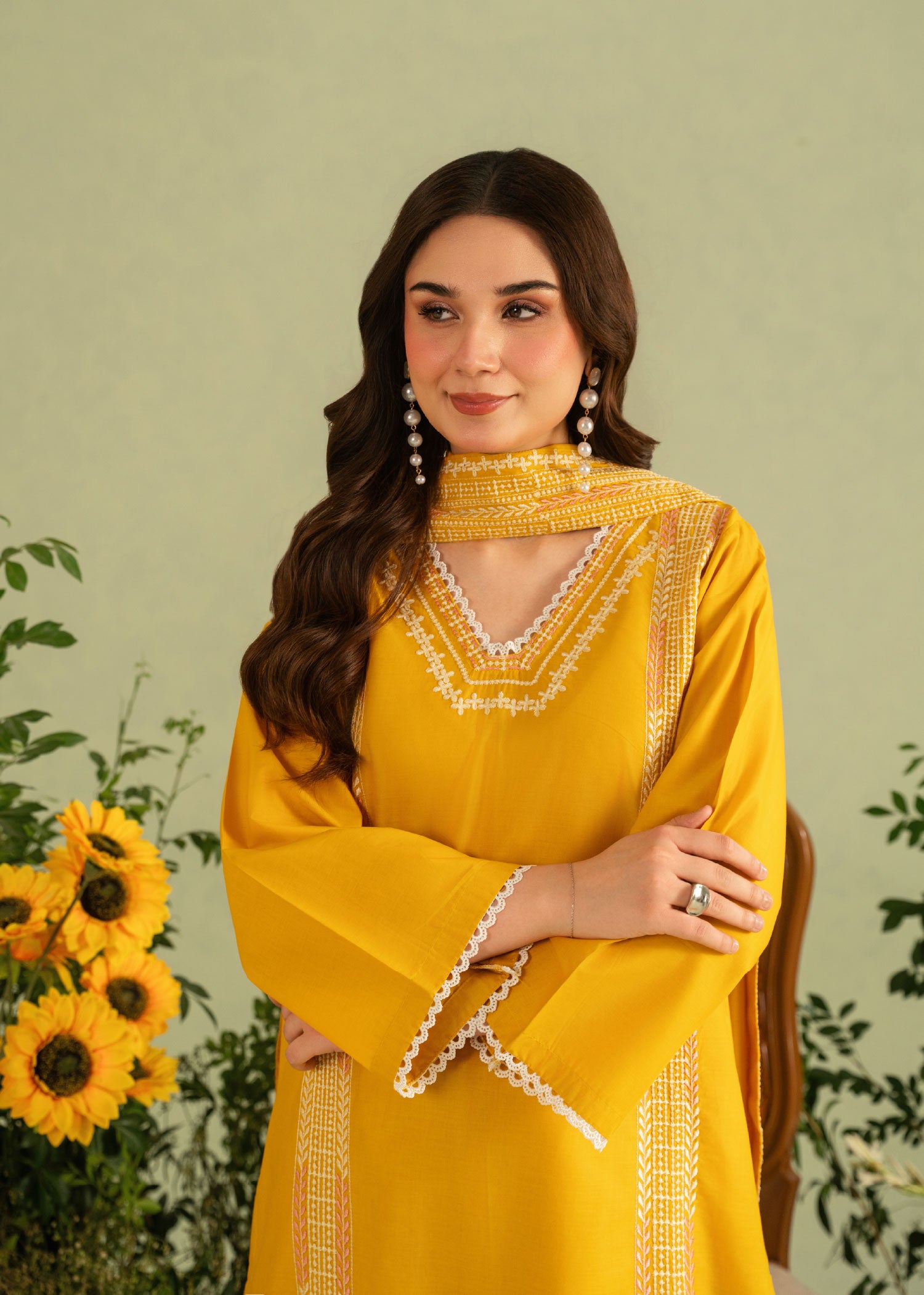 Lime Embroidered 3pc