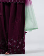 Wine Embroidered -3pc