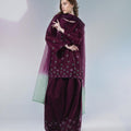 Wine Embroidered -3pc