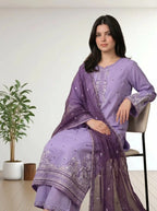 Afifa Embroidered - 3pc - Chaudhary Arts