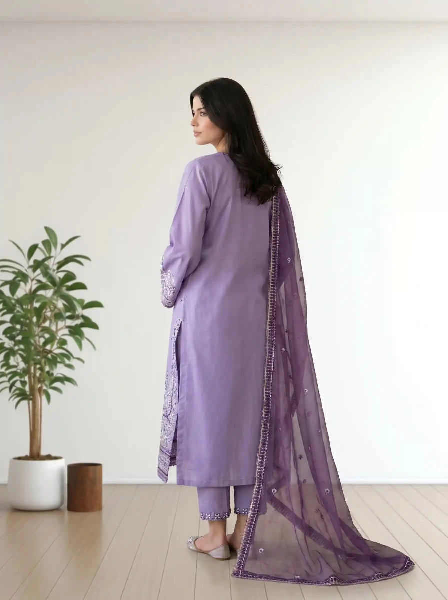 Afifa Embroidered - 3pc - Chaudhary Arts