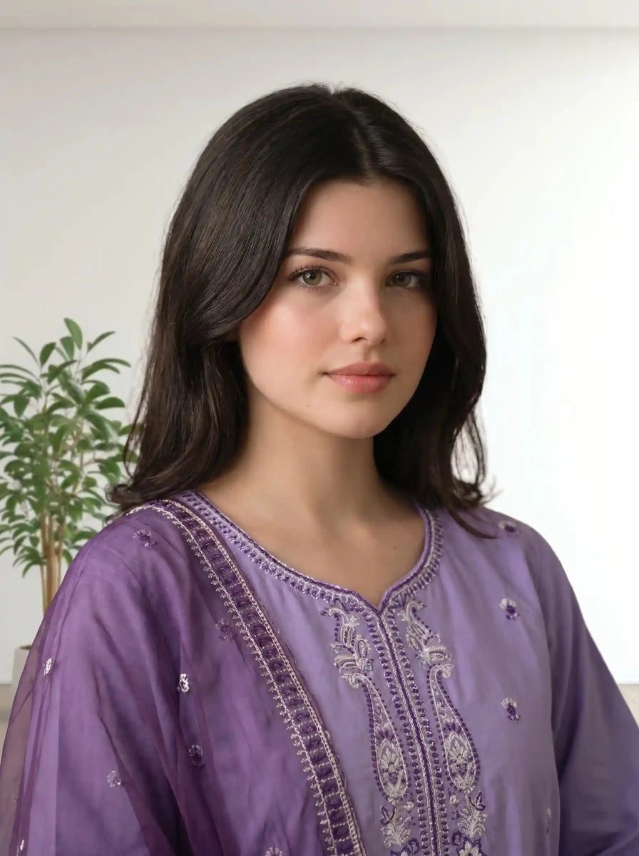 Afifa Embroidered - 3pc - Chaudhary Arts
