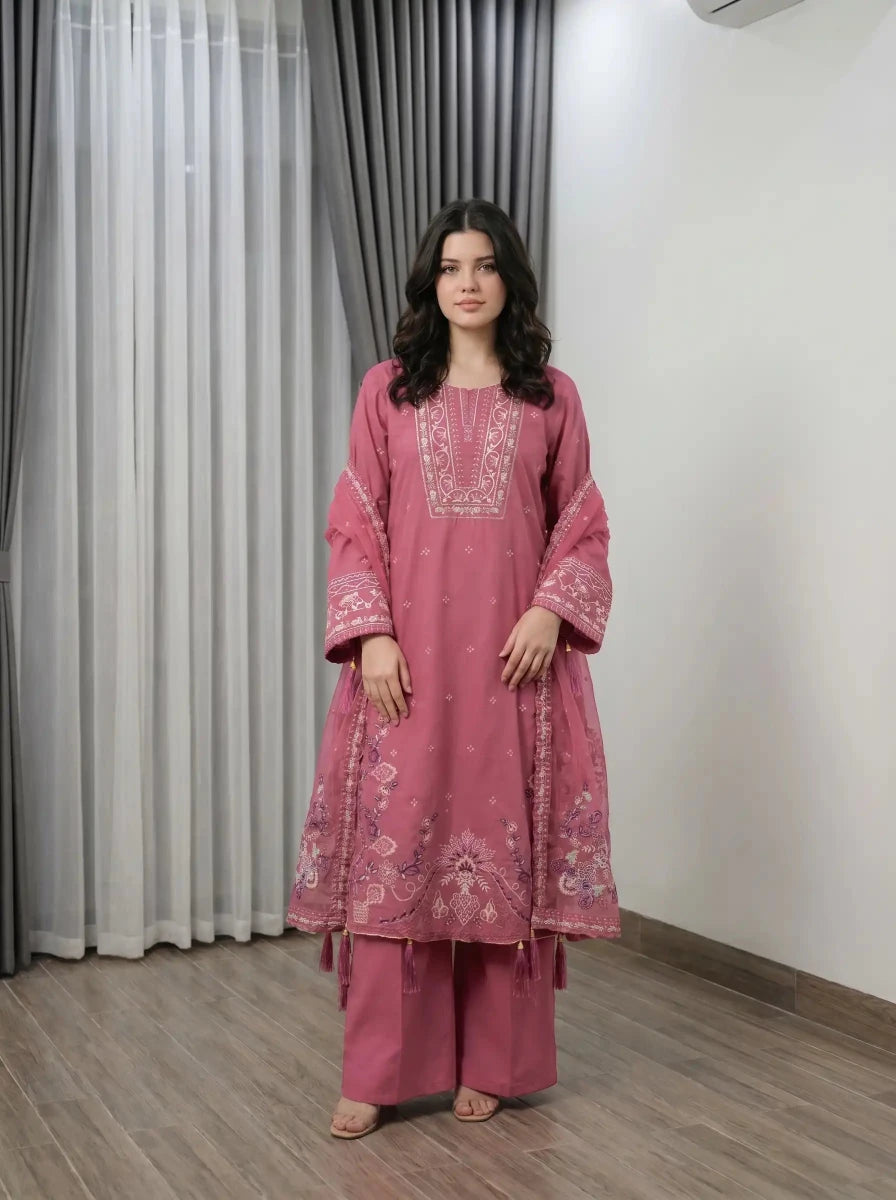 Azeen Embroidered - 3 pieces - Chaudhary Arts