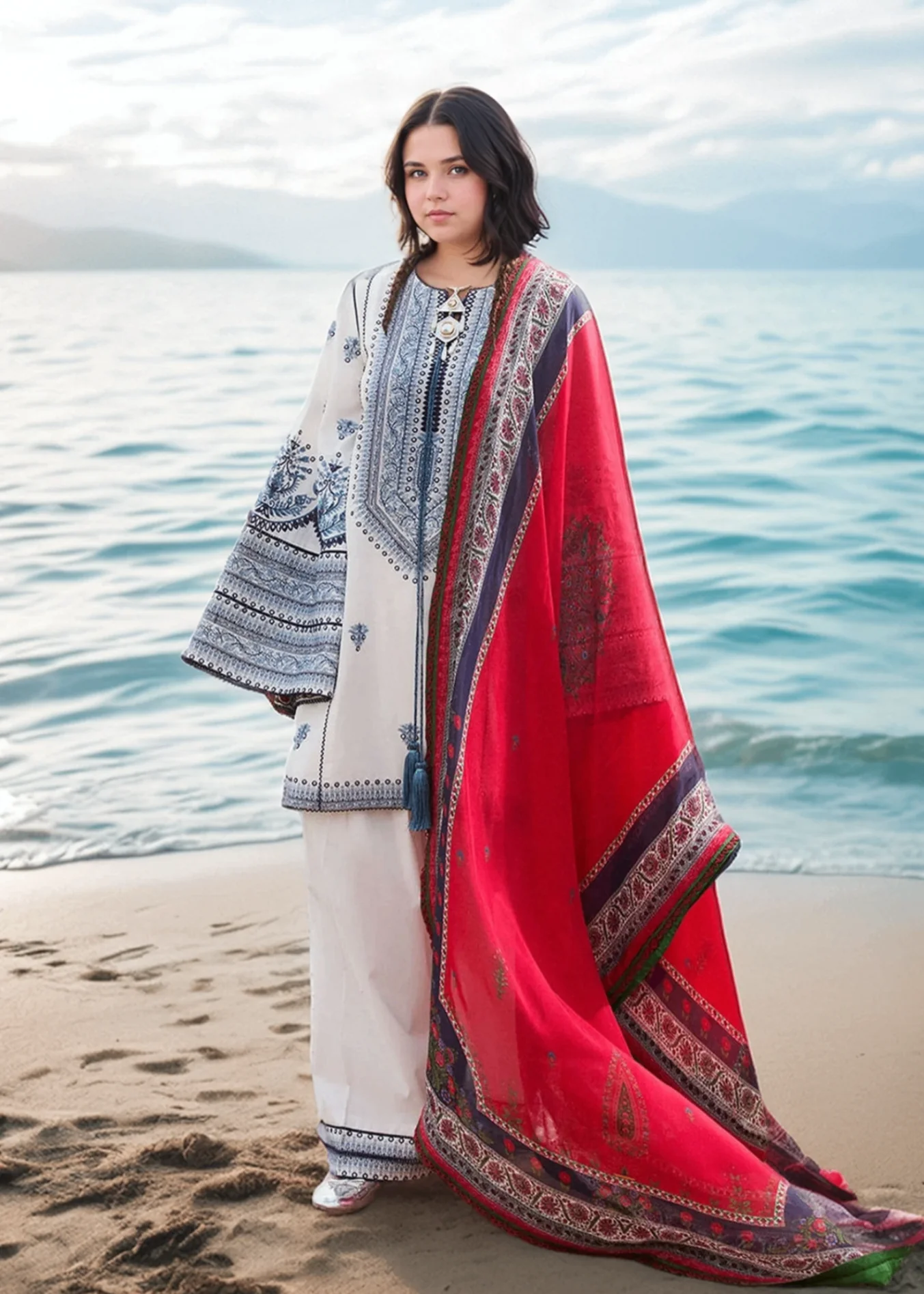 Jugnu Embroidered  3pc