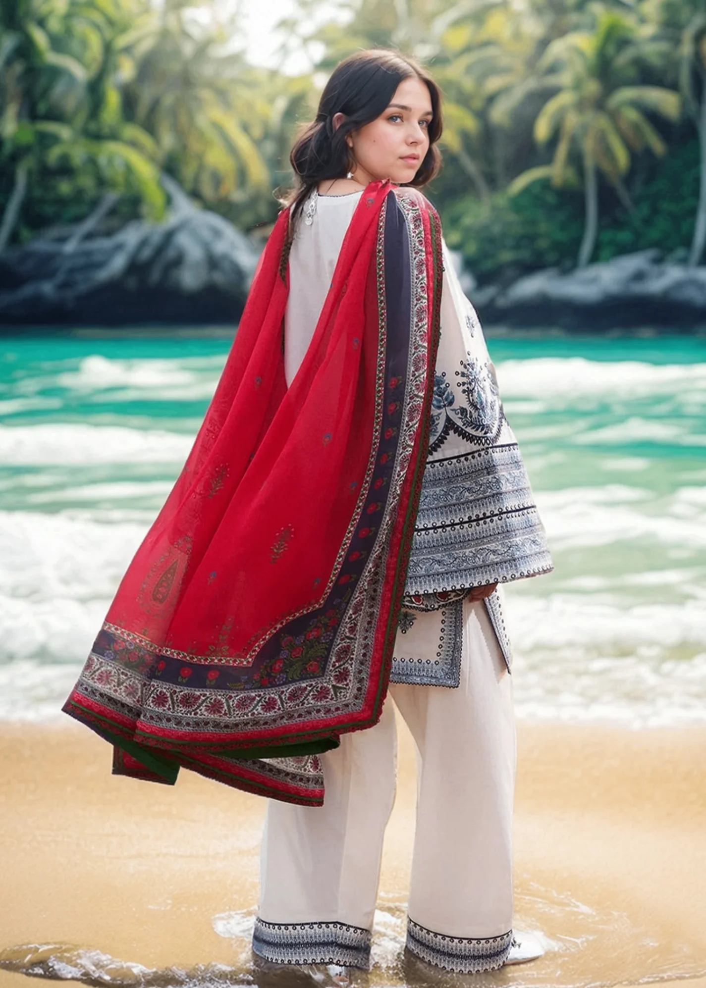 Jugnu Embroidered  3pc