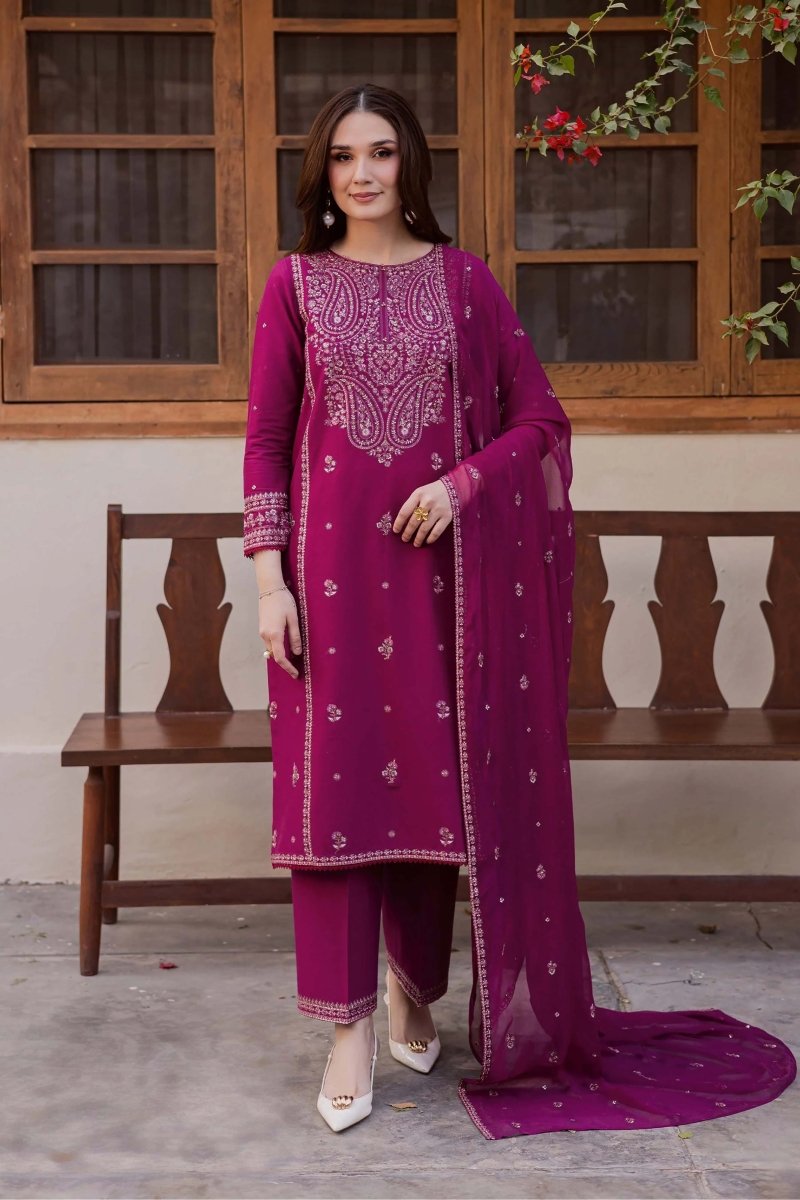 Laaj Embroidered - 3pc - Chaudhary Arts