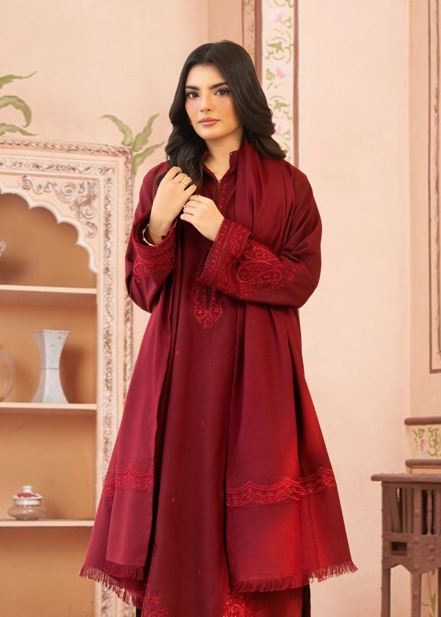 Mehroo Embroidered 3pcs - Chaudhary Arts