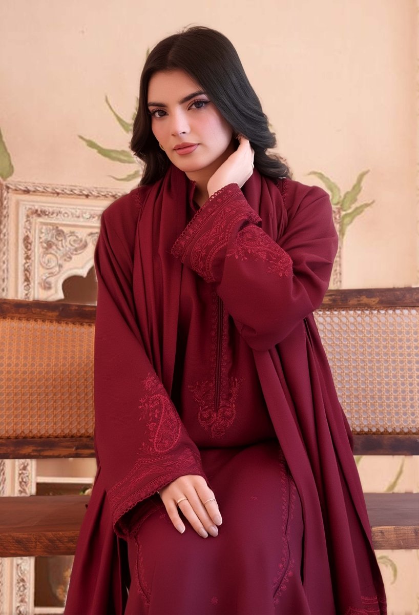 Mehroo Embroidered 3pcs - Chaudhary Arts