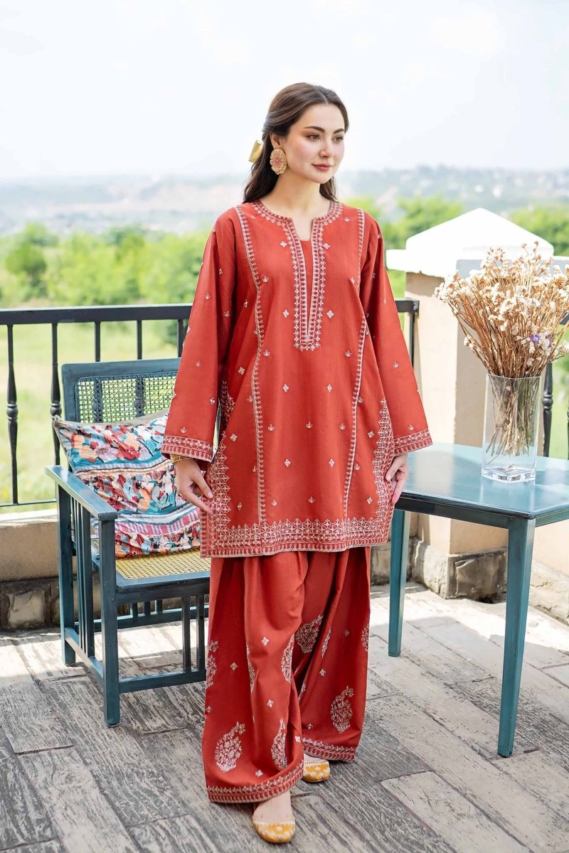 Rust Livia - 2pc - Chaudhary Arts