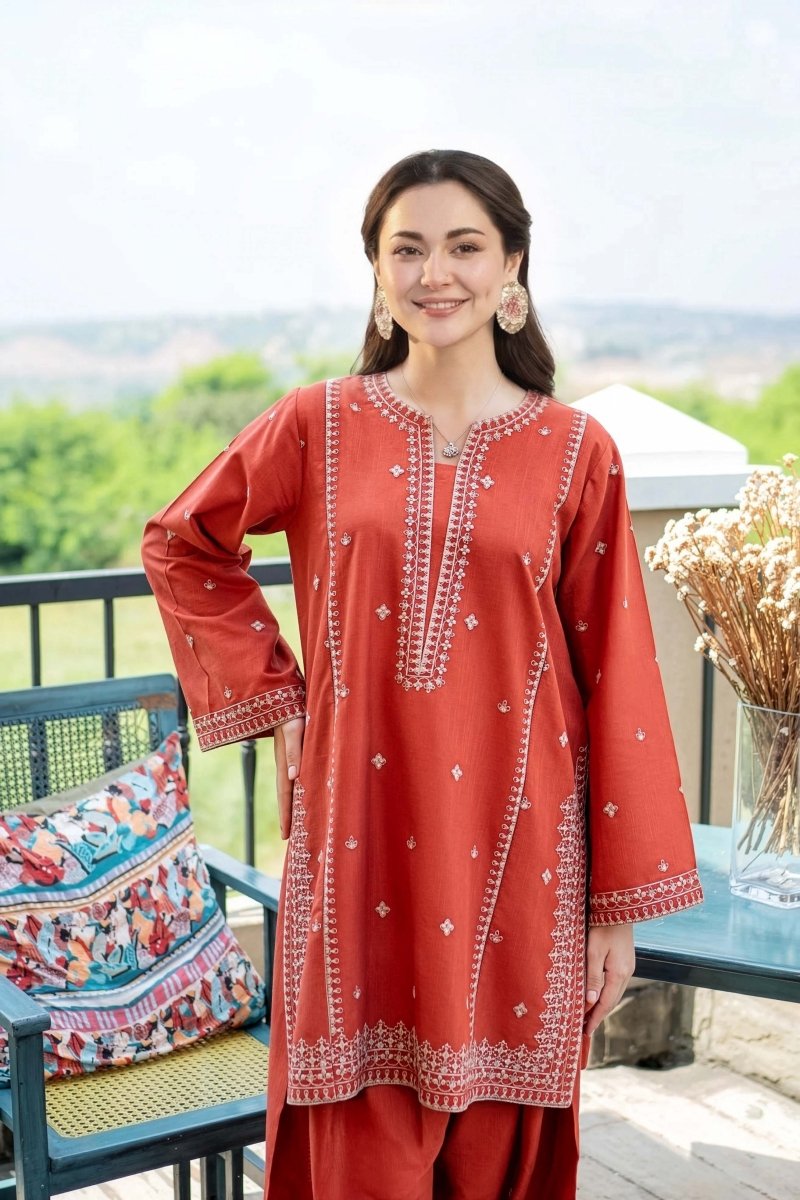 Rust Livia - 2pc - Chaudhary Arts