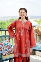 Rust Livia - 2pc - Chaudhary Arts